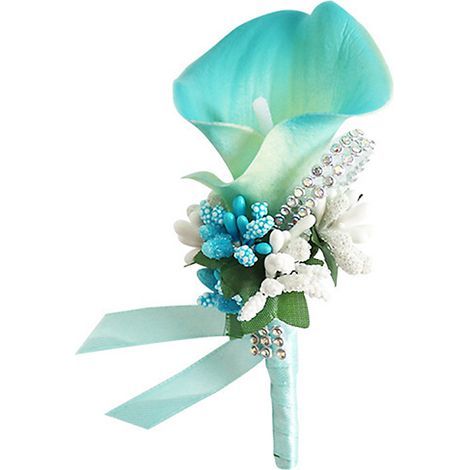 Calla Boutonniere Realistic Artificial Flowers Boutonniere for Groom Bride Wedding Party Milk White Wine Red (1/5)