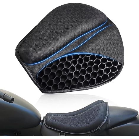 Coussin de selle moto gel pliable, grande structure alvéolaire 3D amortissante et respirante, tapis de siège confortable (1/5)