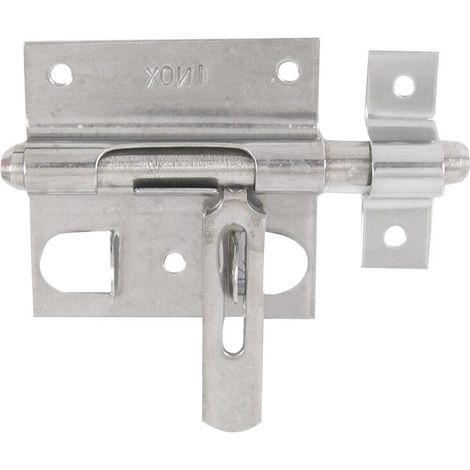 Cerradura de caja con candado y placa de cierre, 10 mm de diámetro, acero inoxidable gris cepillado. AFBAT