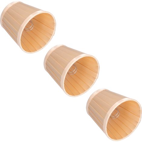 Lot de 3 abat-jour en tissu à clipser E14 pour lustre, applique murale, décoration de bureau ou de maison (Or clair) (1/5)