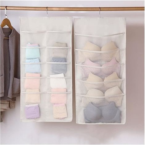 Trade Shop - Bolso A Prueba De Pared Organizador De Gabinete Lavable Con Gancho De Metal 30 Bolsillos - (1/5)