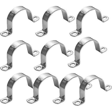Filiyano – support de suspension pour – Lot de 10 colliers de serrage robustes en U pour tubes de 50 mm (2 pouces) - 2 trous, support de suspension (1/5)
