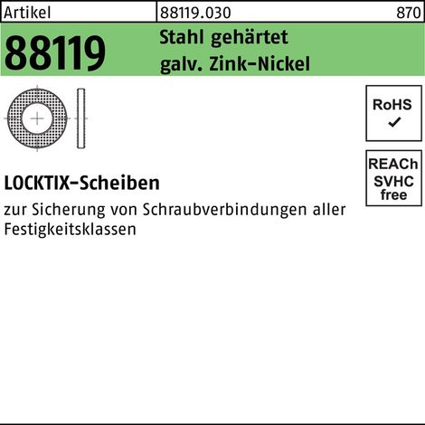 Rondelle R 88119 10 acier trempé gal. ZnNi sans Cr(VI) 200 pièces