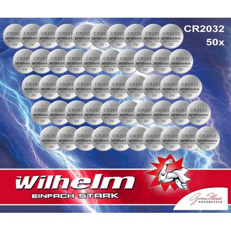50 Piles Bouton Pile CR 2032 Batterie au Lithium Haute Performance CR2032 DL2032 (1/5)