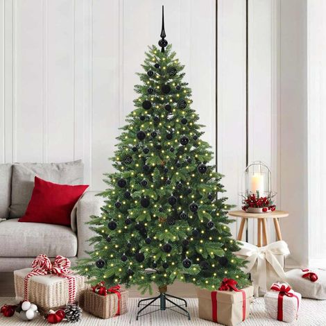 Künstlicher Weihnachtsbaum mit 300 LEDs Grün 180 cm PE und PVC