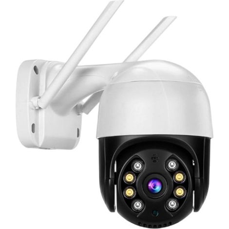 JSSEVN - Cámara de seguridad solar inalámbrica para exteriores, cámara IP de 5 MP, cámara domo con seguimiento automático PTZ, monitor de vigilancia inalámbrico WIFI para exteriores y hogar inteligent (1/5)