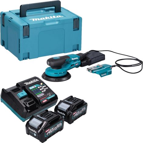 Makita BO 004 CGM201 Ponceuse excentrique sans fil 40 V max. 150 mm 3,0 mm course Brushless + 2x batterie 4,0 Ah + chargeur + Makpac (1/5)