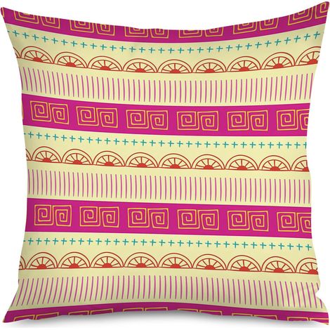 Housse de Coussin décoratif motifs ethniques, 55x55 cm, bohème (1/5)