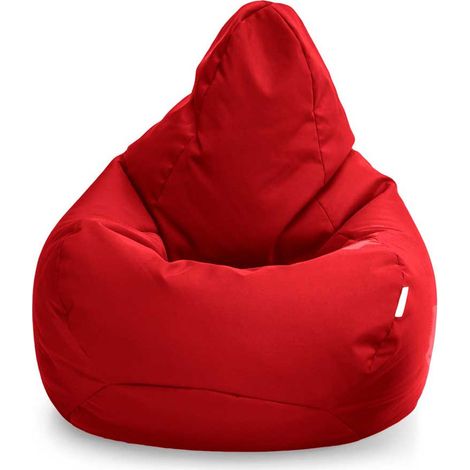 Loft25 - Sillón puff, sillón puff de interior y exterior con respaldo alto para adultos, sillón gaming para salón, sillón puff resistente al agua de 80x75 cm con relleno - Rojo (Sillón puf) (1/5)