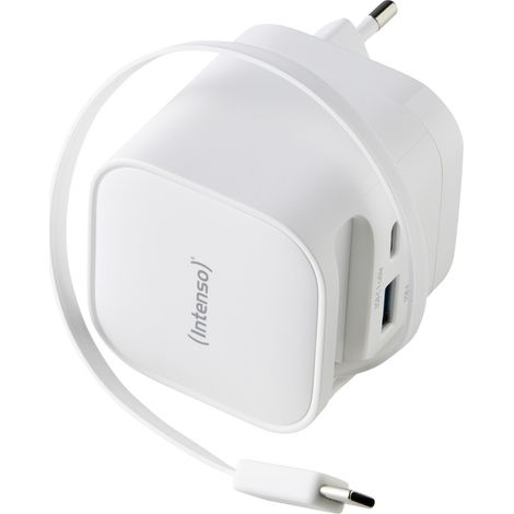 Intenso Intenso Power Adapter W65ACIC GaN white USB Ladegerät 65 W 1x USB-C®  Weiß Steckdose