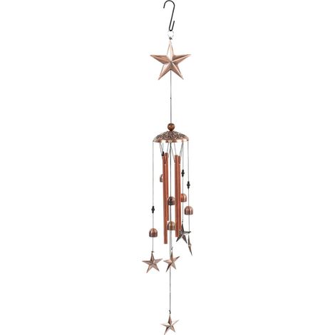 Gong à vent vintage en métal avec tubes mélodiques – Décoration décorative de jardin et d'intérieur à suspendre, cadeau élégant fait à la main (1/5)