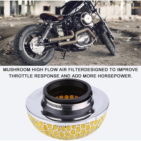 Filtre d'admission d'air de voiture nettoyant en mousse champignon à haut débit universel (jaune)