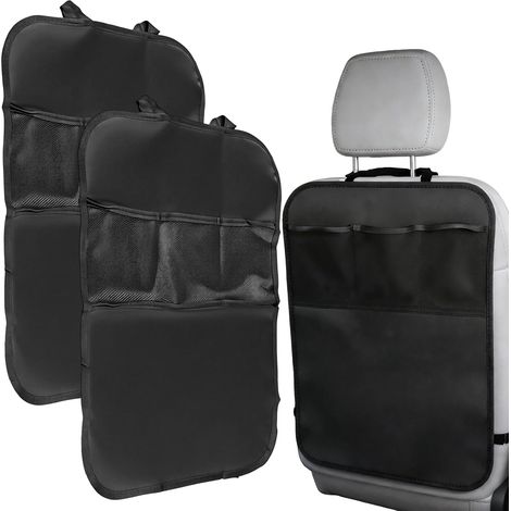 2 Pièce Universel Protection Siege Voiture avec 3 Poches Housse Siege Organisateur Voiture Protections de Sièges Arrière Enfant Imperméable Anti-salissures Accessoire Rangement (1/5)