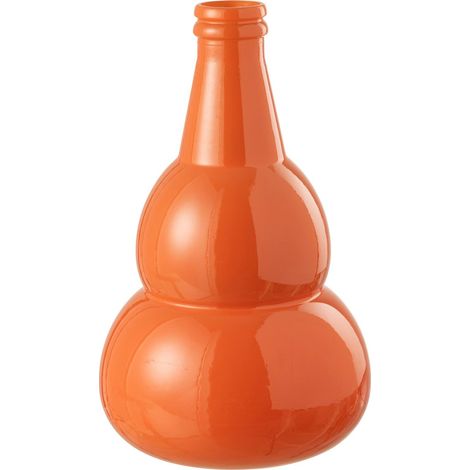 Vase cocoon orange en verre design pour une touche moderne - Orange vif lumineux (1/3)