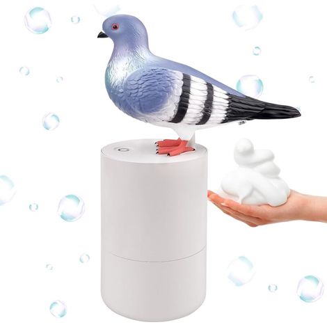 Distributeur de savon automatique en forme de colombe - 300 ml - Distributeur de savon électrique sans contact pour les mains - Pour salle de bain et cuisine (1/5)