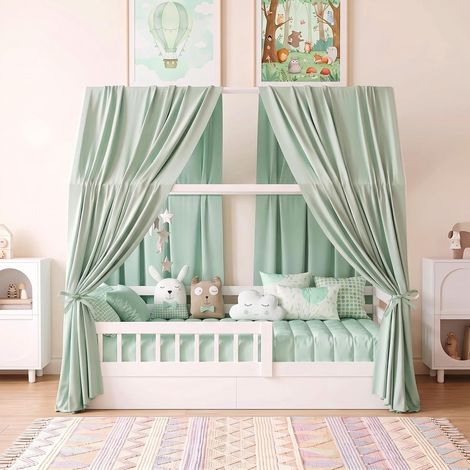 Lot de 2 ciel de lit de maison en mousseline avec ciel de lit, 270 x 67 cm (H x l) (1/5)