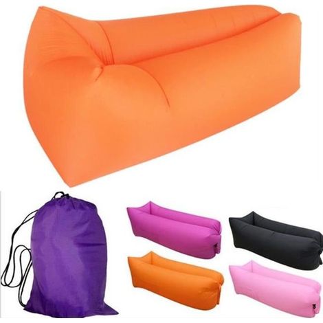 Canapé gonflable de plage portable - Air - Orange - 1 personne - Tissu - Extérieur (1/4)