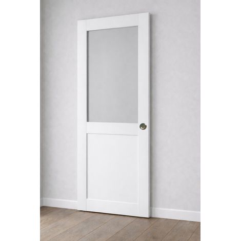 Porta Scorrevole Officina Bianca H204 x L73 senza Montante e 2 Conchiglie