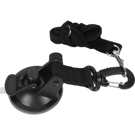 Laisse de bain réglable pour chien avec ventouse pour chiot et chat, noire, taille S (ventouse de 6,5 cm / 2,6 pouces) (1/5)