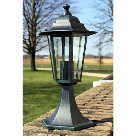 Maison Exclusive - Lampioni da Giardino 2 pz Verde Scuro/Nero in Alluminio (1/5)