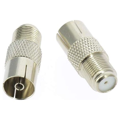 Adapteur Fiche Fem F Coaxial Vers Prise Tv Male