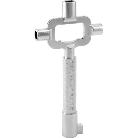 Short Construction Key, Square Key, Master Key, with Cylinder Length Measuring Scale, Zinc Alloy