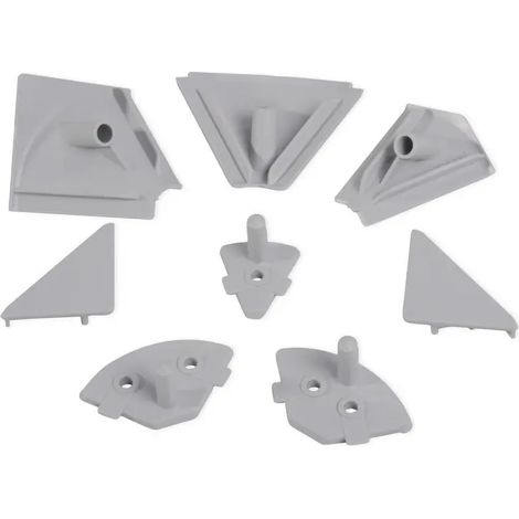 Kit de accesorios Plasline en tecnoplastica gris, 8 piezas