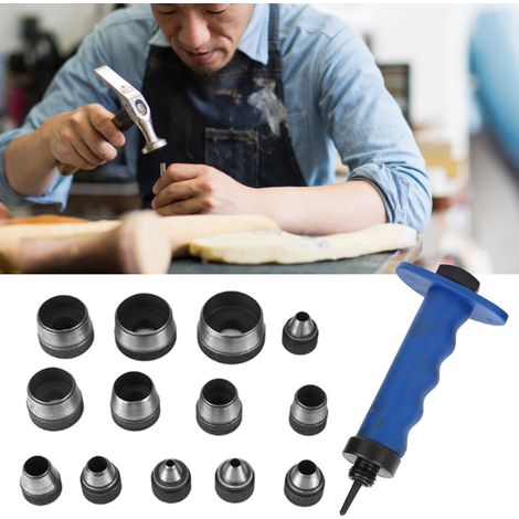 Set de 14 Emporte-pièces Creux pour Travail du Cuir, Outil de Perçage pour Ceintures DIY 5mm-35mm avec Boîte de Rangement (1/5)