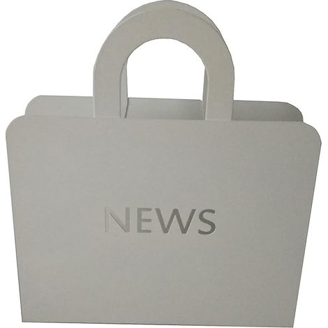 King Home PORTARIVISTE BIANCO "NEWS" CON MANIGLIE in metallo verniciato 29x7x32,5h cm (1/4)