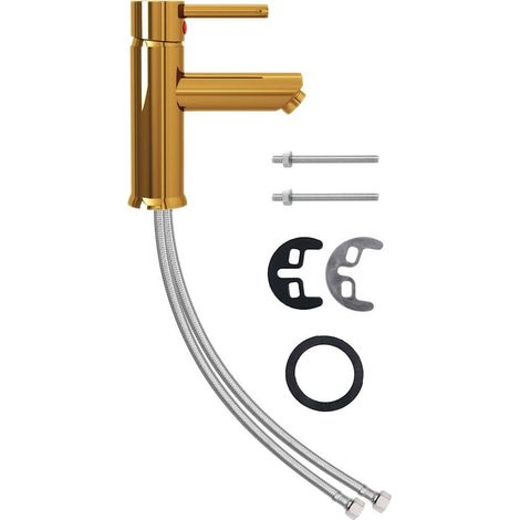 Grifo para lavabo de baño acabado dorado 130x176 mm vidaXL (1/4)