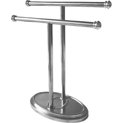 Porte-Serviettes - Acier Inoxydable - Double Barre - Sans Perçage - Pour Salle De Bains Cuisine Comptoir - 1 Pièce (1/5)