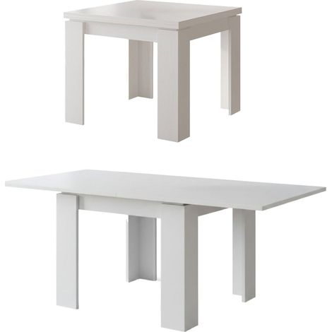 Tavolo Allungabile Popoli, Allungabile, Meccanismo Estensione a Libro, Lunghezza Massima 180 cm, 180x90x78h cm Bianco