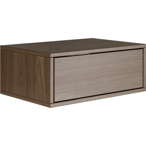 Selsey FRAMME – Comodino sospeso con cassetto – effetto legno noce – 50 cm (1/5)