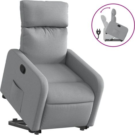 Maison Exclusive - Relaxsessel mit Aufstehhilfe Hellgrau Stoff