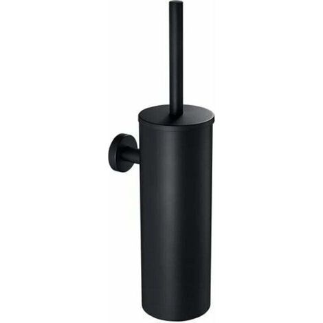 Auralum Black Toilet Brush with Wall-Mounted Toilet Brush Holder for Bathroom, Stainless Steel (1/4)