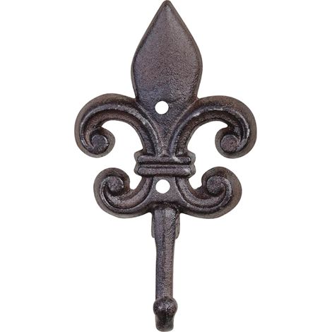 Kleiderbügel aus Gusseisen mit 1 Haken, Vintage Lilia (1/5)