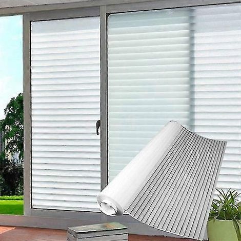 45 cm x 2 m statische Fenster-Milchglasfolie, Glasaufkleber, Badezimmer, Licht, blickdicht, Büro, gestreift, Zellophan