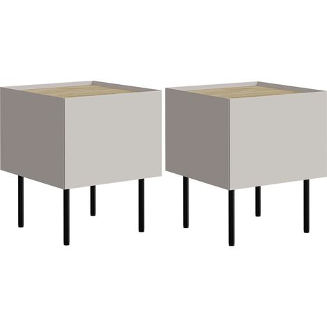 Conjunto de mesitas de noche Melbela 108, Cachemira + Roble, Número de cajones: 0, Número de puertas: 0, 50x40x41cm, Aglomerado laminado, MDF (1/5)
