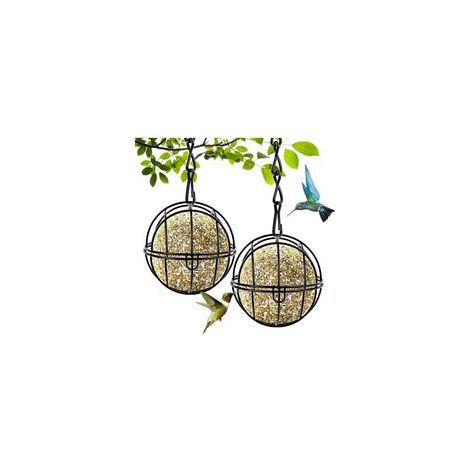 Mangeoire Oiseaux Exterieur, Lot de 2 Mangeoire pour Oiseaux Suspendue, Bird Feeder, Oiseaux Sauvages Mangeoire (1/5)
