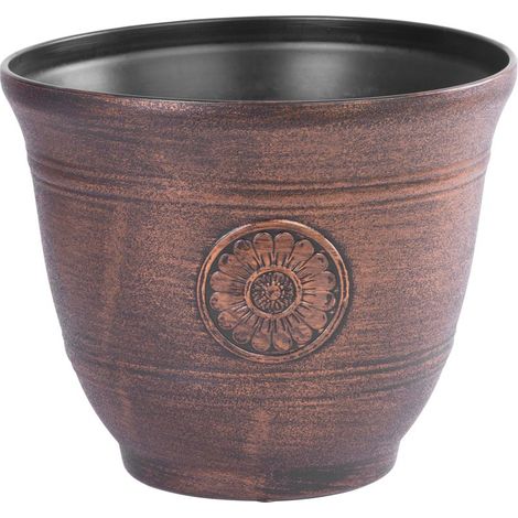 Pflanztopf Strend Pro, Metalleffekt, Kupfer, 25x30 cm