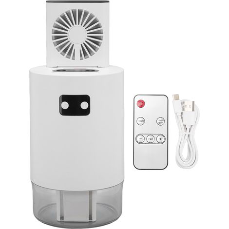 Umidificatore a ventola 2 in 1 – Serbatoio da 1000 ml – Ricarica USB – 3 velocità – Funzione di sollevamento – Doppio getto – Telecomando