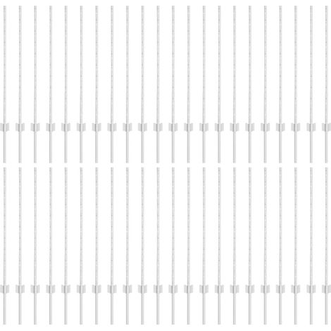 Poteau de clôture. 44 pcs Argenté 140 cm Acier (1/5)