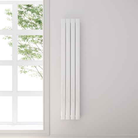 SONNI Design Radiatore a pannello piatto 1600 x 308 mm Bianco Radiatore da bagno Radiatore a doppio strato Radiatore verticale a pannello