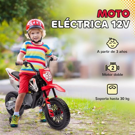 Moto électrique adaptée aux enfants à partir de 3 ans, équipée d'une batterie 12V, d'un lecteur de musique et de petites roues, avec une capacité de charge maximale de 30 kg, rouge. (1/5)
