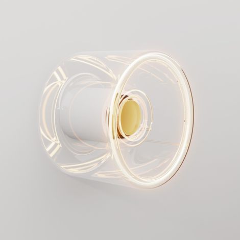 Wandleuchte mit transparenter Ghost Mini-Glühbirne