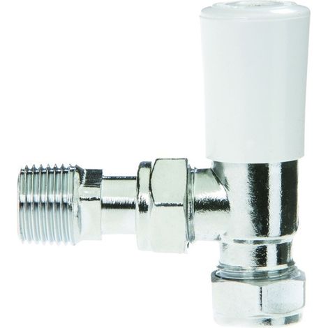Drayton Angled Lockshield Valve 15mm - Chrome/White