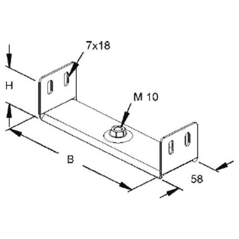 CROCHET DE SUSPENSION NIEDAX RTU 60.200 RLV-RL-RSV DECKENBÜGEL POUR MUR ET KABELTRAGSYSTEM 4013339199006