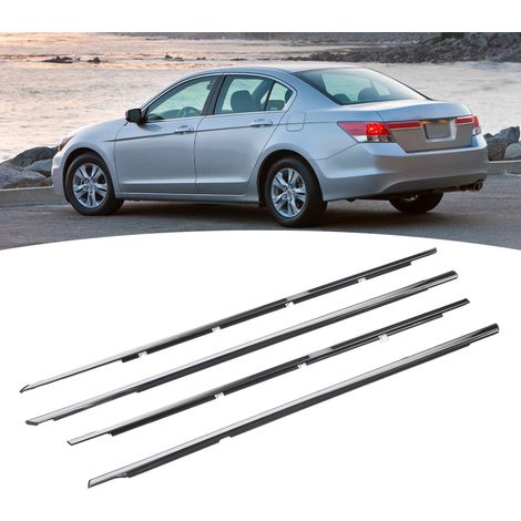 Ensemble de 4 pièces de joints d'étanchéité pour portes et fenêtres, pièces de garniture moulées, joints de fenêtre chromés 72910TA0A01. Convient pour Honda Accord Huitième génération 2008-2012 (surdi (1/5)