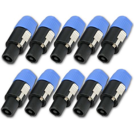 LYERCW - 10 connecteurs Speakon mâles à 2 pôles compatibles avec les câbles audio pour haut-parleurs (1 pied)