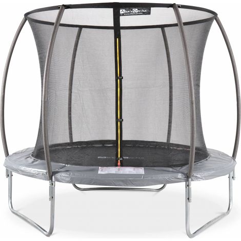 8ft trampoline with inner safety net Grey 244x244x60 cm - Pluton Inner